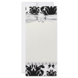 ornate formal black white damask rack card