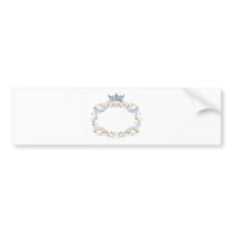 Ornate  Frame Medallion with Crown Bumper Sticker