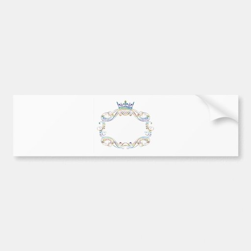 Ornate  Frame Medallion with Crown Bumper Sticker