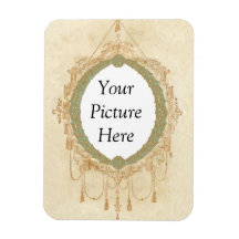 Ornate Frame with Tassels Template Rectangle Magnet
