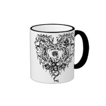Ornate Gothic Heart Coffee Mugs