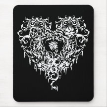 Ornate Gothic Heart Mouse Mat