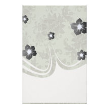 ornate green floral damask personalised stationery