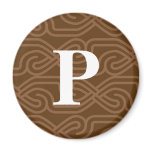 Ornate Knotwork Monogram - Letter P magnets