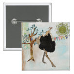 Ornate Ostrich Sunshine Button