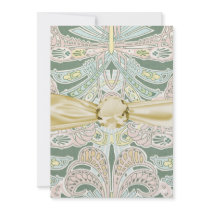 ornate pastel art nouveau pattern art personalised invitation