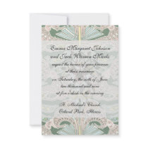 ornate pastel art nouveau pattern art personalized announcements