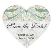ornate pastel art nouveau pattern art heart stickers