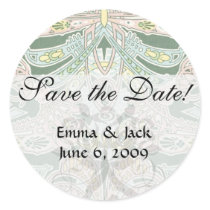 ornate pastel art nouveau pattern art round stickers