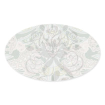 ornate pastel art nouveau pattern art oval sticker