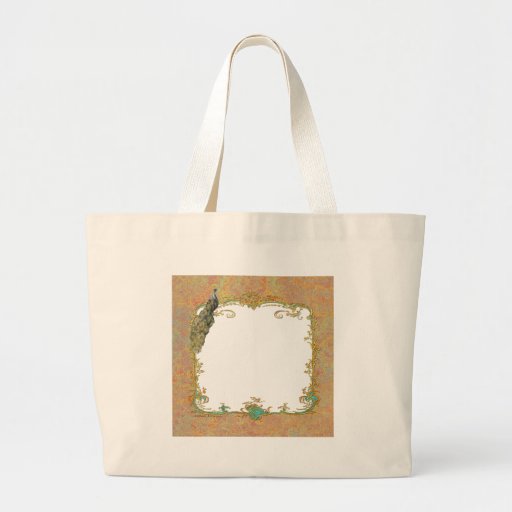 Ornate Peacock n Paisley Art Design Tote Bag