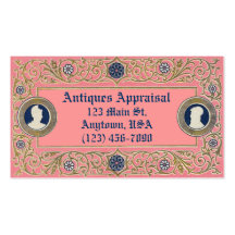 Ornate Pink, Blue and Gold Business Cards