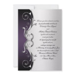Ornate Purple Black Silver Wedding Celebration Personalized Invite