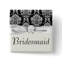 ornate white and black damask classic pins
