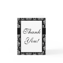 ornate white and black damask classic design card