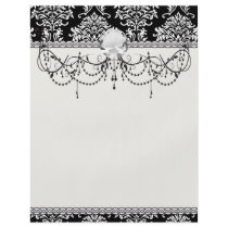 ornate white and black damask classic custom flyer