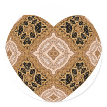 Ornate Woven Golden Heart Sticker