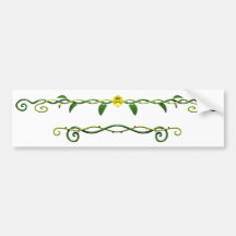 Orrnate Vines, Leaves & Flower Bumper Sticker