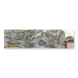 Ortelius Map Sea Monsters Bumper Sticker bumper stickers
