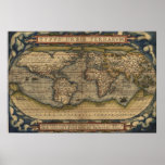 Ortelius World Map 1570 Typvs Orbis Terrarvm posters