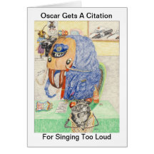 Oscar And His Day At The Police Station Greeting Card