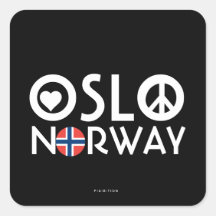 Oslo Norway Love Peace Sticker 2