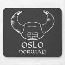 Oslo Norway Viking Hat Mouse Mat