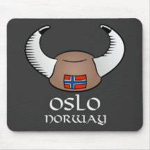 Oslo Norway Viking Hat Mouse Pad