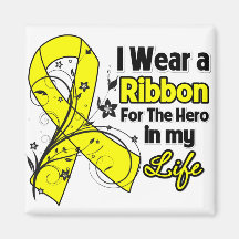 Osteosarcoma Ribbon Hero in My Life Fridge Magnets