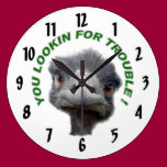 Ostrich trouble wall clocks
