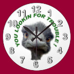 Ostrich trouble wall clocks
