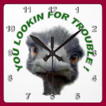 Ostrich trouble wall clocks