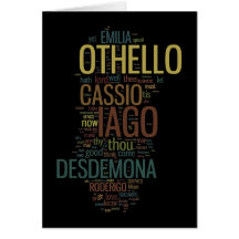 Othello Word Mosaic Greeting Cards