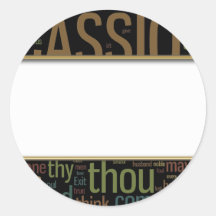 Othello Word Mosaic Round Sticker