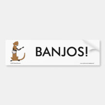 Otter Playing the Banjo Bumper Stickers