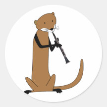 Otter Playing the Clarinet Sticker
