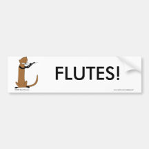 Otter Playing the Flute Bumper Stickers