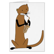 Otter Playing the Saxophone Greeting Card