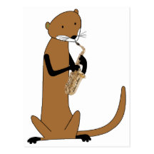 Otter Playing the Saxophone Post Cards