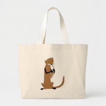 Otter Playing the Saxophone Tote Bags
