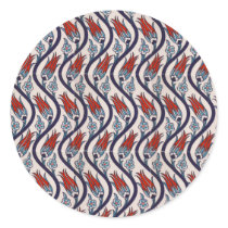 Ottomans Tulip Pattern / Tile Art Round Sticker