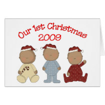 Our 1st Christmas 2009 (African American Triplets) cards