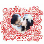 Our 1st Christmas Sculpture Love Bird Hearts Photo Cut Outs