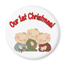 Our 1st Christmas (Triplets) magnets