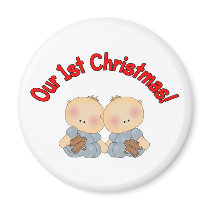 Our 1st Christmas (Twins) magnets