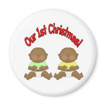 Our 1st Christmas (Twins) magnets