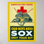 Our Boys Need Sox ~ Vintage World War 1 Posters