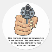 our-customer-service-is-unparalleled round sticker