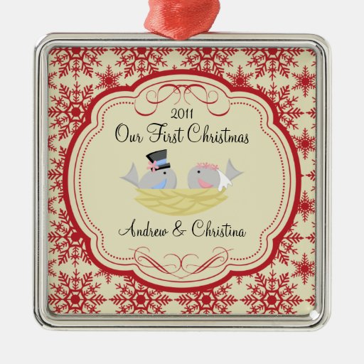 our first christmas ornament bride groom birds zazzle our first christmas ornament bride groom birds zazzle