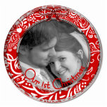 Our First Christmas Ornament RED Photo Cut Outs